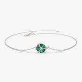 14K Marquise Emerald Cluster Bracelet 14K White Gold Ferkos Fine Jewelry