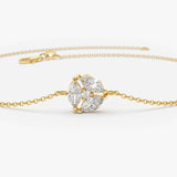 14K Gold Marquise Diamond Cluster Bracelet  Ferkos Fine Jewelry