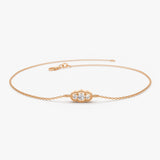 14K Gold Art Deco Chain Bracelet 14K Rose Gold Ferkos Fine Jewelry