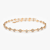 14K Art Deco Diamond Milgrain Bracelet 14K Rose Gold Ferkos Fine Jewelry