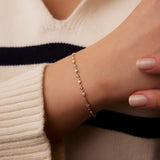14k Bezel Setting Diamond with Milgrain Bracelet  Ferkos Fine Jewelry