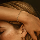14k Gold Cuban Link Bracelet w/ Bezel Setting Diamond  Ferkos Fine Jewelry