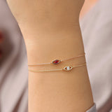 14k Channel Setting Diamond Evil Eye Bracelet  Ferkos Fine Jewelry