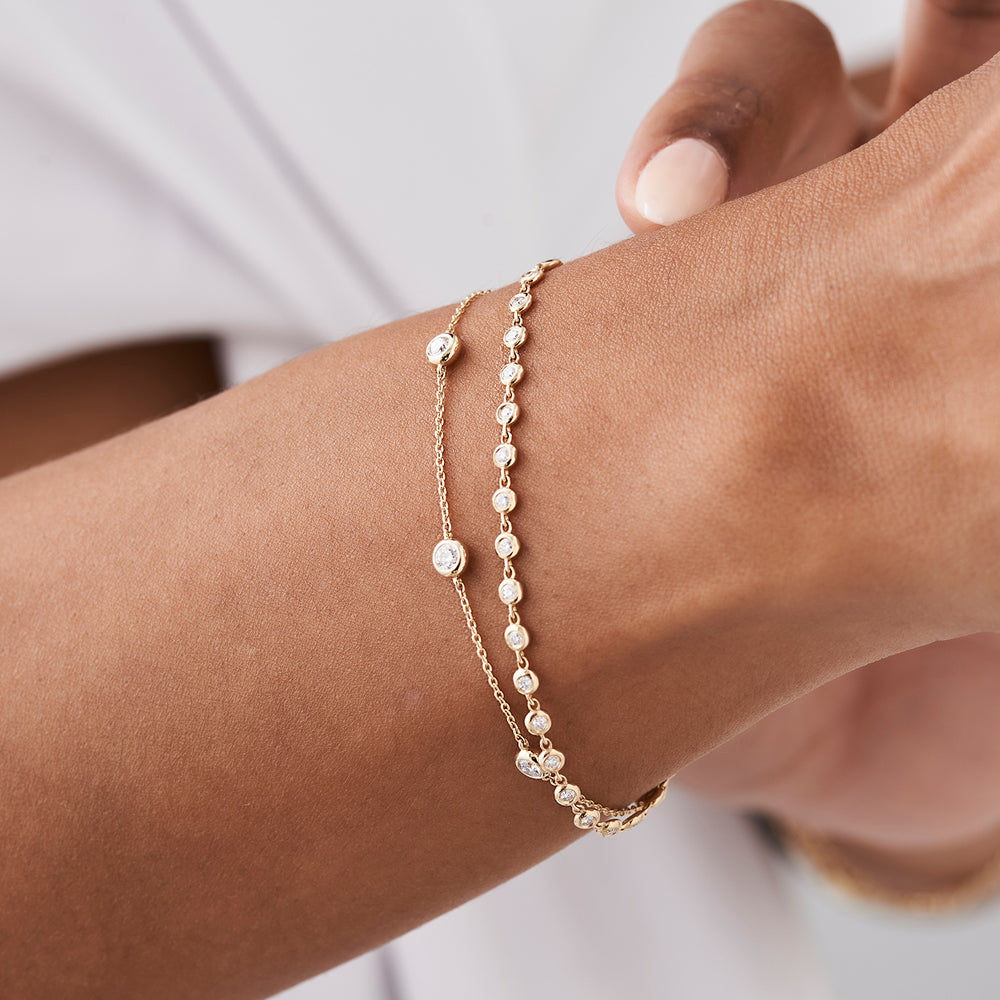 14K Gold Bezel Setting Diamond Tennis Bracelet  Ferkos Fine Jewelry