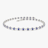 14k Bezel Set Sapphire Tennis Bracelet 14K White Gold Ferkos Fine Jewelry