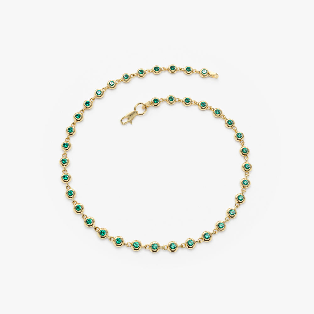 14k Bezel Set Emerald Tennis Bracelet  Ferkos Fine Jewelry