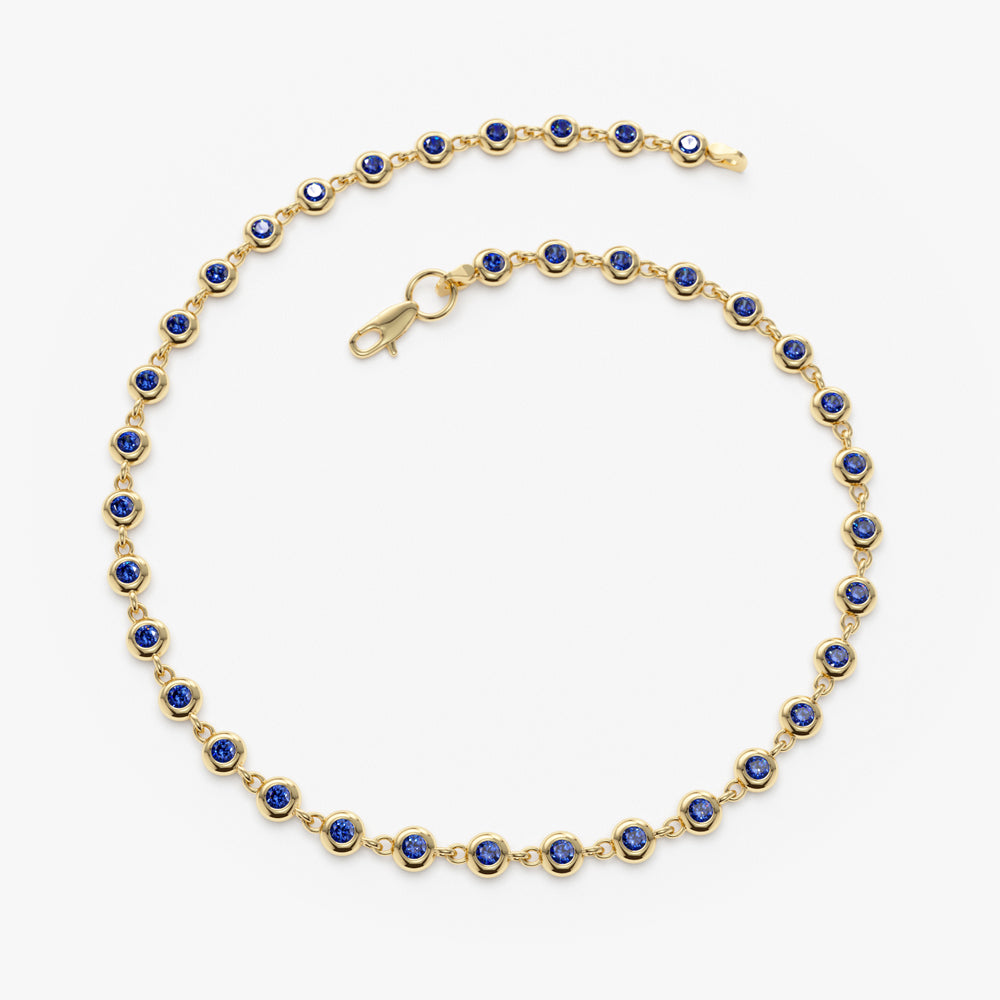 14k Bezel Set Sapphire Tennis Bracelet  Ferkos Fine Jewelry