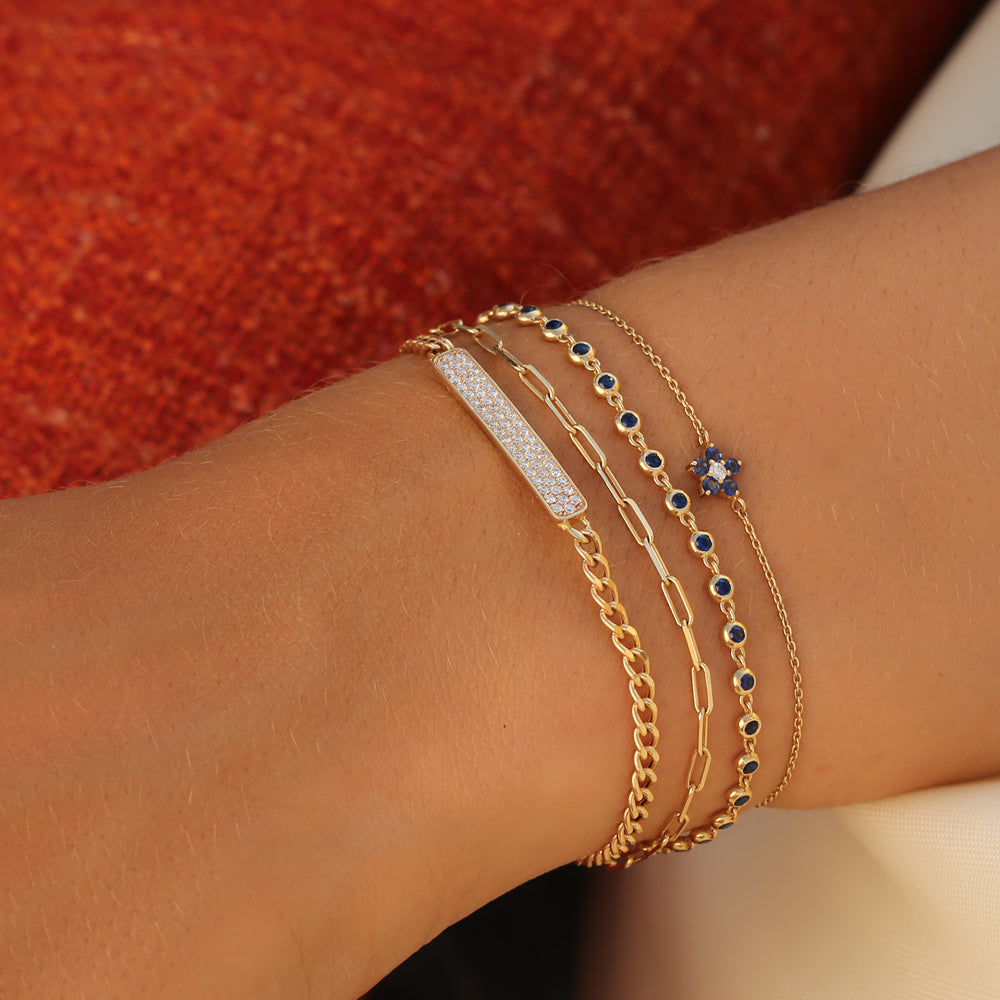 14k Bezel Set Sapphire Tennis Bracelet  Ferkos Fine Jewelry