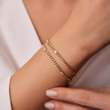 14K Gold Cuban Link Bracelet w/ Emerald Cut Diamond  Ferkos Fine Jewelry
