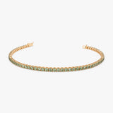 14k Prong Setting Peridot Tennis Bracelet 14K Rose Gold Ferkos Fine Jewelry