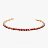 14k Prong Setting Ruby Tennis Bracelet 14K Rose Gold Ferkos Fine Jewelry