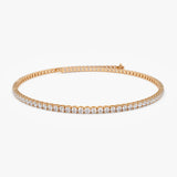 14K Diamond Tennis Bracelet 2.5 ctw 14K Rose Gold Ferkos Fine Jewelry