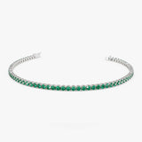 14k Prong Setting Emerald Tennis Bracelet 14K White Gold Ferkos Fine Jewelry