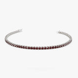14k Prong Setting Red Garnet Tennis Bracelet 14K White Gold Ferkos Fine Jewelry