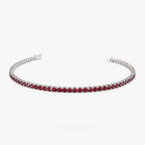 14k Prong Setting Ruby Tennis Bracelet 14K White Gold Ferkos Fine Jewelry