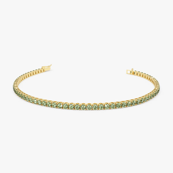 Natural Peridot Bracelet , 14K Gold cheapest Vermeil , 925S Bracelet , Tennis Bracelet ,Peridot Bracelet, Gift for Her