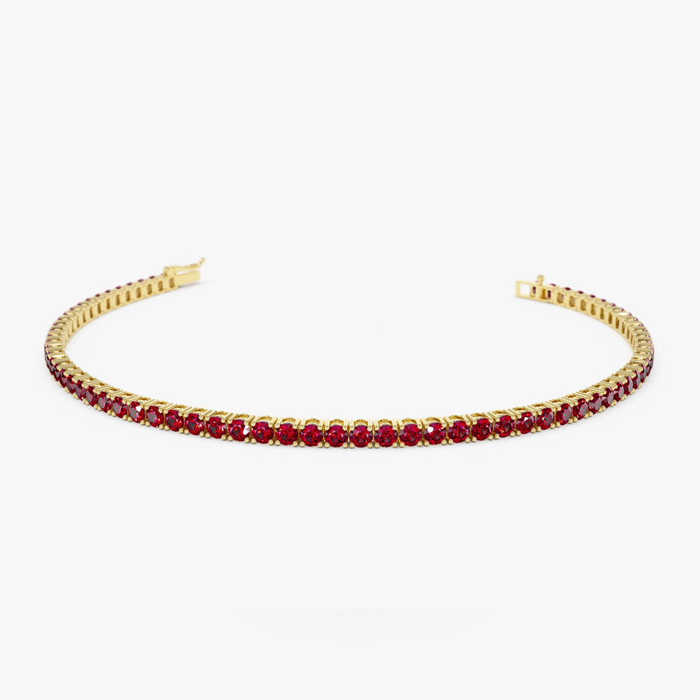 14k Prong Setting Ruby Tennis Bracelet 14K Gold Ferkos Fine Jewelry