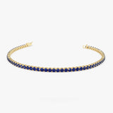 14k Prong Setting Sapphire Tennis Bracelet 14K Gold Ferkos Fine Jewelry