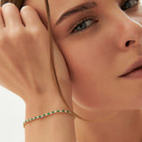 14k Prong Setting Diamond and Emerald Tennis Bracelet  Ferkos Fine Jewelry