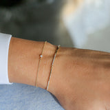 14k Solid Gold & Pave Diamond Bar Bracelet  Ferkos Fine Jewelry