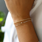 14k Solid Gold & Pave Diamond Bar Bracelet  Ferkos Fine Jewelry