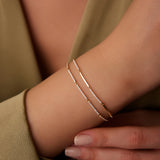 14k Gold Pave Stackable Diamond Bar Bracelet  Ferkos Fine Jewelry