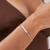 14k Gold 3MM Curb Link Diamond Pave Bracelet  Ferkos Fine Jewelry