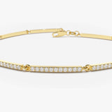 14k Gold Pave Stackable Diamond Bar Bracelet  Ferkos Fine Jewelry
