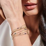 14k Cuban Link Bracelet w/ Bezel Setting Peridot  Ferkos Fine Jewelry