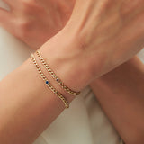 14k Gold Cuban Link Bracelet w/ Bezel Setting Ruby  Ferkos Fine Jewelry