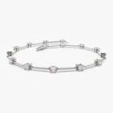 14k Bar and Diamond Infinity Bracelet 0.85 ctw 14K White Gold Ferkos Fine Jewelry