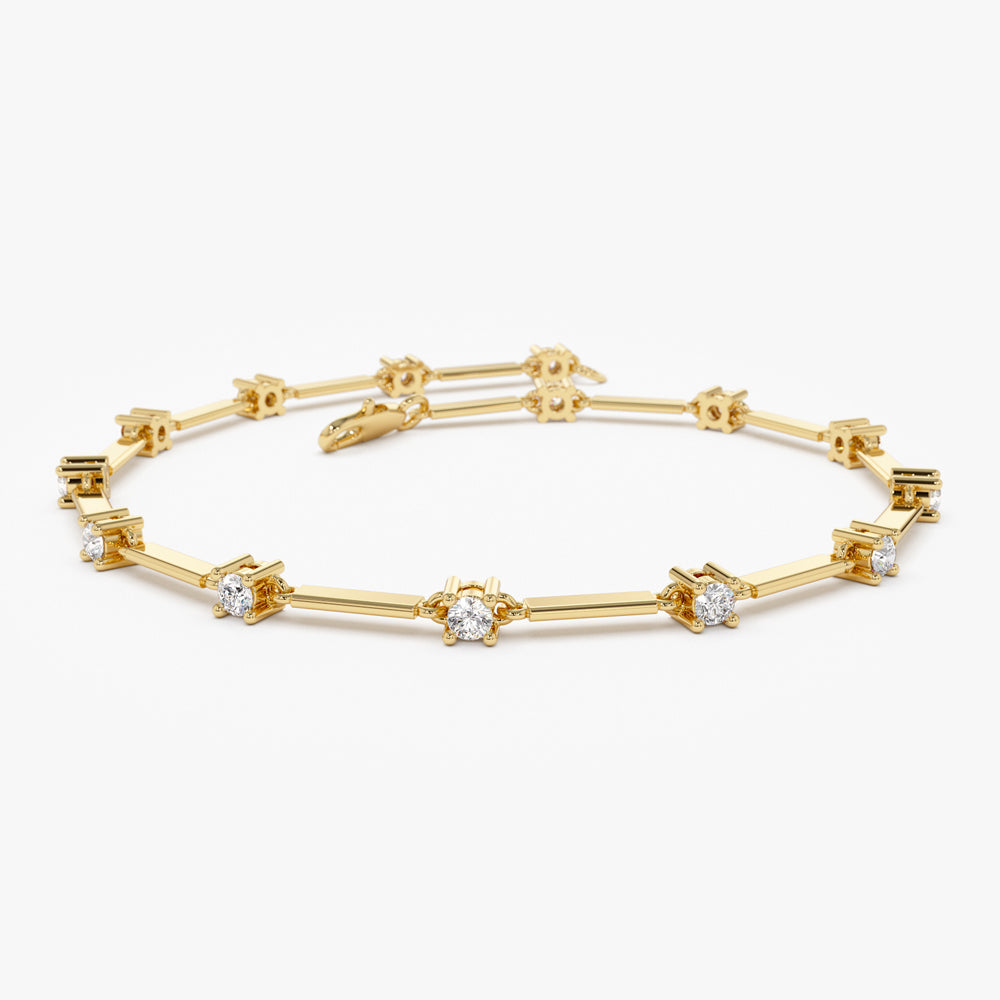 14k Bar and Diamond Infinity Bracelet 0.85 ctw 14K Gold Ferkos Fine Jewelry