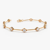 14k Milgrain Setting Diamond Infinity Bracelet 1.20 ctw 14K Rose Gold Ferkos Fine Jewelry