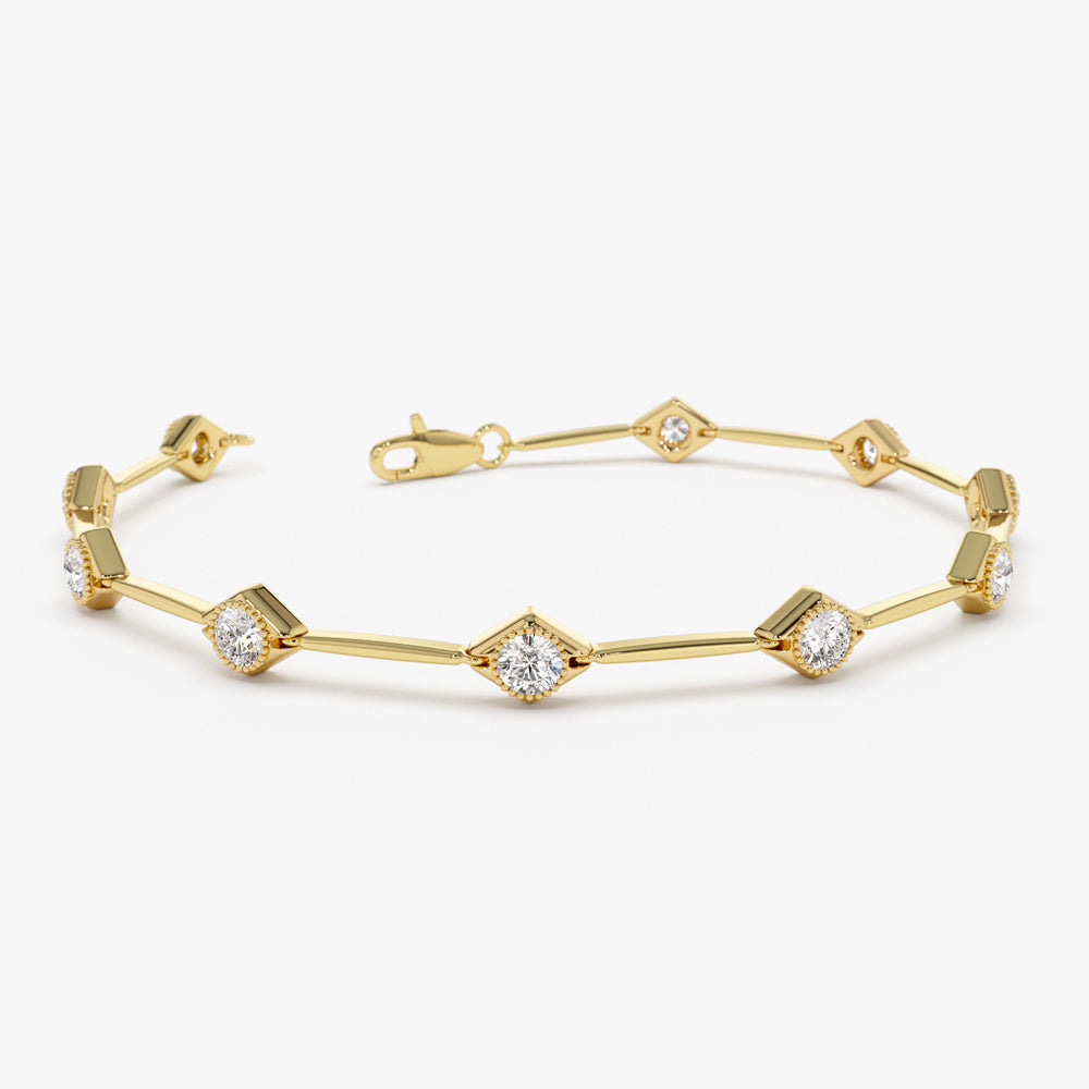 14k Milgrain Setting Diamond Infinity Bracelet 1.20 ctw 14K Gold Ferkos Fine Jewelry
