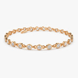 14k Bezel Setting Diamond Tennis Bracelet 14K Rose Gold Ferkos Fine Jewelry