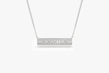 14k Gold Baguette Diamond Horizontal Necklace 14K White Gold Ferkos Fine Jewelry