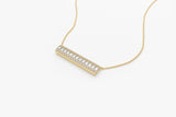 14k Gold Baguette Diamond Horizontal Necklace  Ferkos Fine Jewelry
