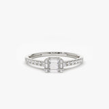 14k Illusion Setting East to West Baguette Diamond Ring 14K White Gold Ferkos Fine Jewelry