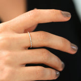 14K Ultra Thin Half Eternity Baguette Diamond Stackable Ring  Ferkos Fine Jewelry