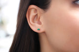 14K Gold Baguette Cut Emerald Studs  Ferkos Fine Jewelry