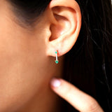 14K Gold Round Emerald and Diamond Earrings  Ferkos Fine Jewelry