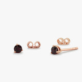 14K Gold Round Cut Ruby Stud Earrings 14K Rose Gold Ferkos Fine Jewelry