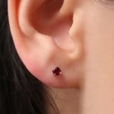 14K Gold Round Cut Ruby Stud Earrings  Ferkos Fine Jewelry