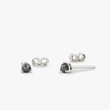 14K Gold Rose Cut Black Diamond Earrings 14K White Gold Ferkos Fine Jewelry