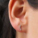 14K Gold Diamond Curved Bar Stud Earrings  Ferkos Fine Jewelry