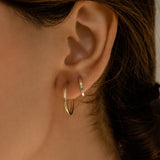 14K Gold Multi Color Huggie Hoop Earrings  Ferkos Fine Jewelry