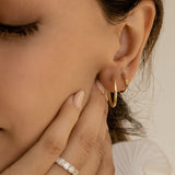 14K Gold Multi Color Huggie Hoop Earrings  Ferkos Fine Jewelry