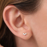 14K Gold Mini Trio Diamond Stud Earrings  Ferkos Fine Jewelry