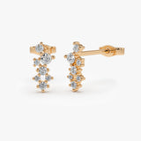 14K Gold Diamond Cluster Earrings 14K Rose Gold Ferkos Fine Jewelry