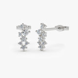 14K Gold Diamond Cluster Earrings 14K White Gold Ferkos Fine Jewelry